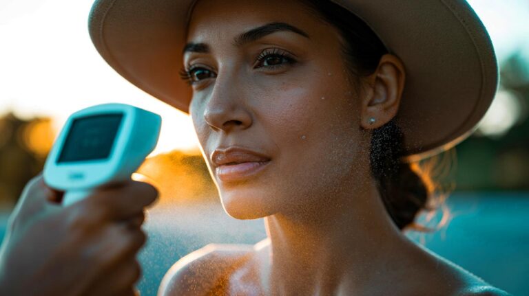 Illustration de la régulation de la température cutanée à 32 °C pour empêcher le retour des taches sombres