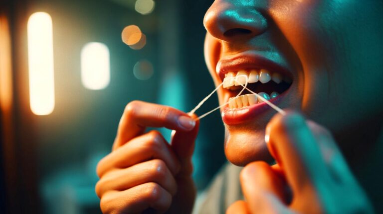 Illustration de [l’utilisation quotidienne du fil dentaire pour protéger les dents et renforcer les gencives]