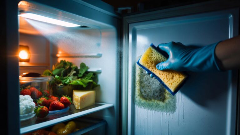 Illustration de l’erreur de nettoyage du réfrigérateur qui propage la moisissure aux aliments