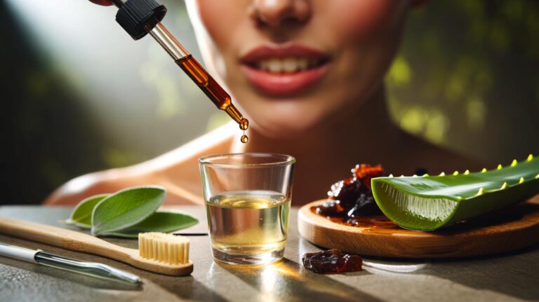 Illustration de la solution naturelle à base de propolis pour soulager et assainir les gencives