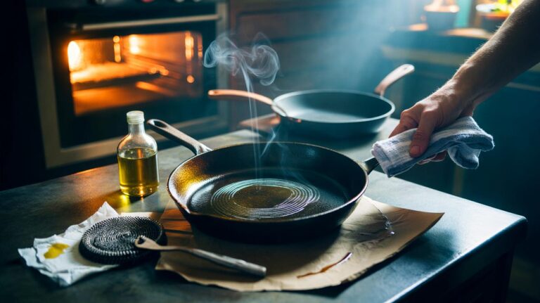 Illustration de la technique de restauration qui rend les poêles usées aussi efficaces qu’au premier jour