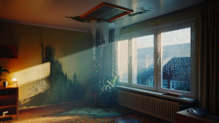 Illustration de l’erreur de boucher la ventilation, favorisant la croissance de moisissures par humidité et condensation