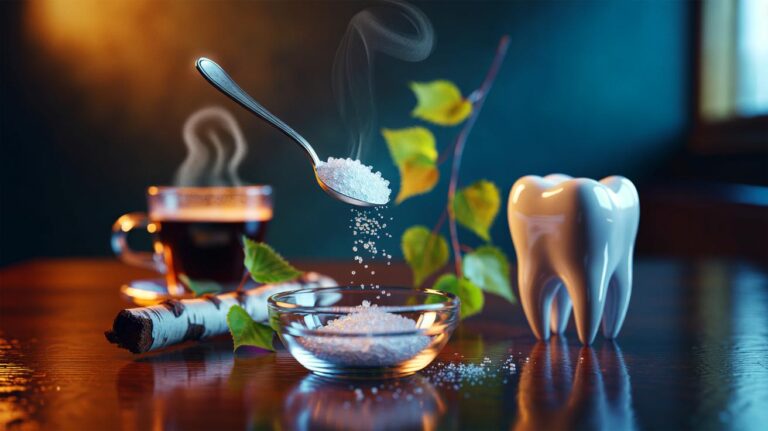 Illustration de [xylitol, substitut naturel du sucre protégeant les dents et stabilisant l’énergie]