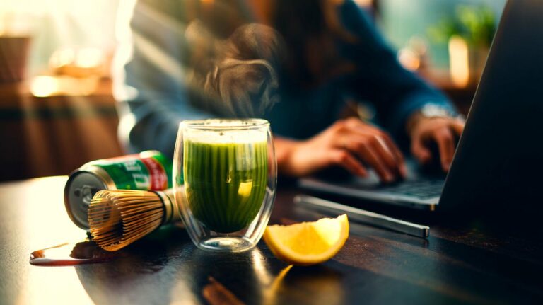 Illustration de matcha, alternative aux sodas pour réduire la fatigue instantanément