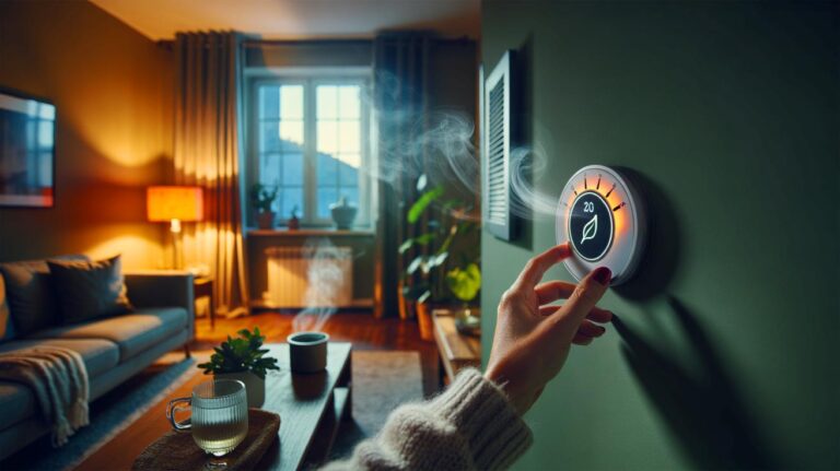 Illustration de la température intérieure idéale à 19 °C, avec humidité 40–60 % et ventilation du logement