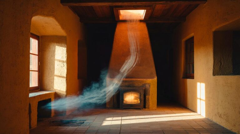 Illustration de l’utilisation du tirage thermique et de la ventilation naturelle dans les maisons anciennes pour assainir l’air intérieur