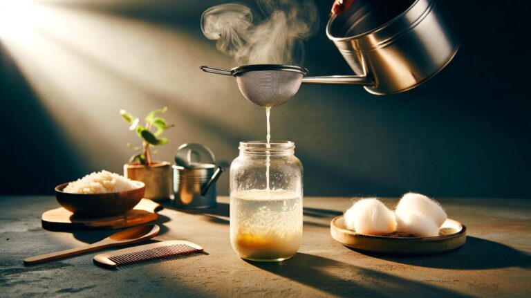 Illustration de [la conservation et la réutilisation de l’eau de cuisson du riz]