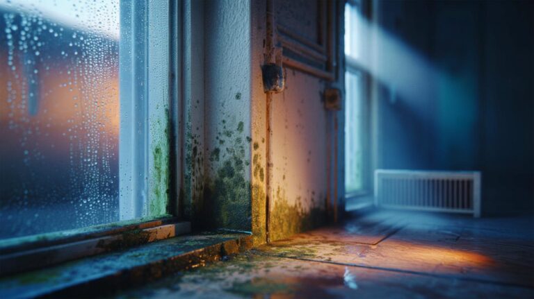 Illustration de l’écart de température provoquant la condensation et l’apparition de taches de moisissure sur un mur intérieur