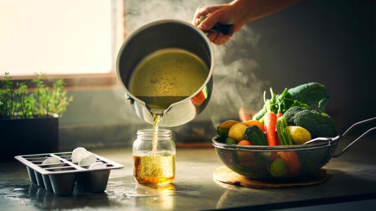 Illustration de la réutilisation de l’eau de cuisson des légumes