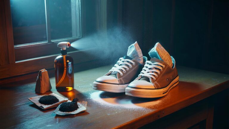 Illustration de [méthode simple pour éliminer les mauvaises odeurs de chaussures en 24 h : bicarbonate, spray vinaigre/eau et aération nocturne]